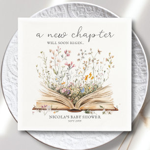 Wildblume   Book Theme Baby Shower Serviette