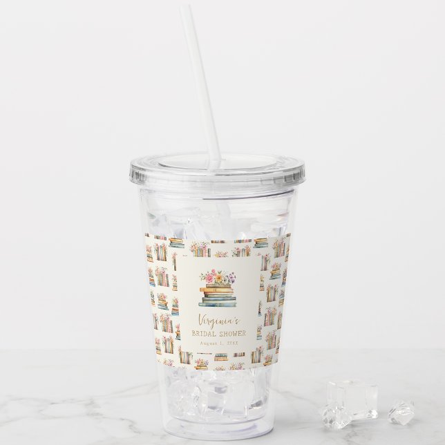 Wildblume Books Brautparty Acryltrinkbecher (Wildflower Books Bridal Shower Acrylic Tumbler by Painted Paperie
)