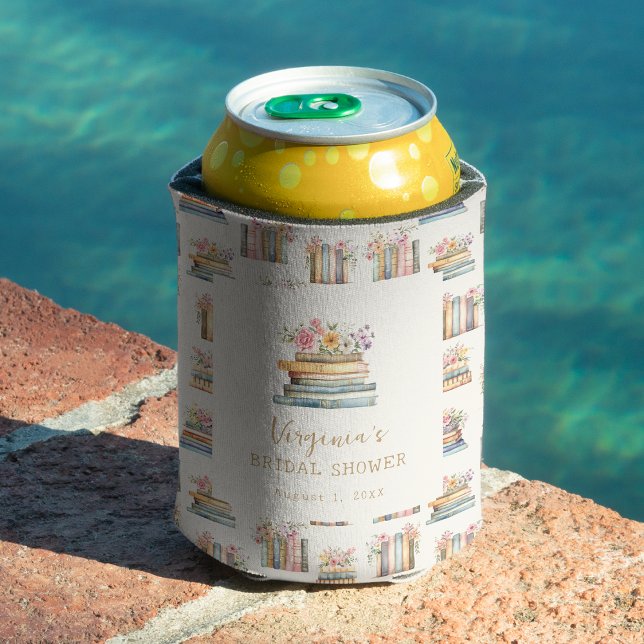 Wildblume Books Brautparty Dosenkühler (Wildflower Books Bridal Shower Can Cooler by Painted Paperie
)