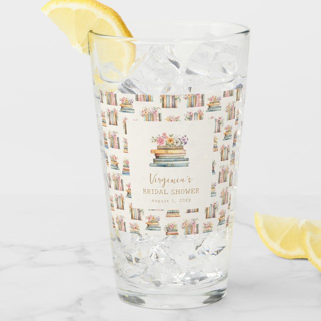 Wildblume Books Brautparty Glas (Wildflower Books Bridal Shower Glass by Painted Paperie
)