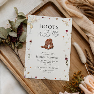 Wildblume Boots & Bubbly Western Brautparty Einladung