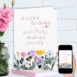 Wildblume Border Bloomful Birthday Karte