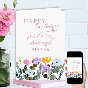 Wildblume Border Bloomful Birthday Karte