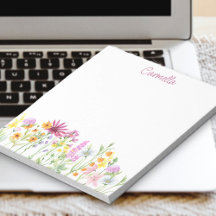 Wildblume Border Hübsch Personalisiert Notepad
