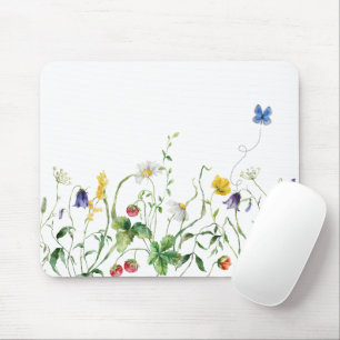 Wildblume Border mit Schmetterling Mousepad