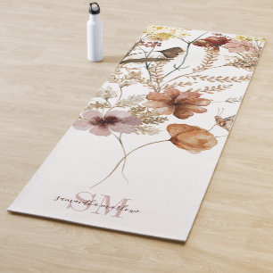 Wildblume Botanisch Mit Monogramm Yogamatte
