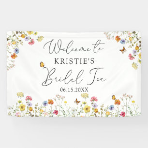 Wildblume Botanische Bridal Teedusche Empfang Banner