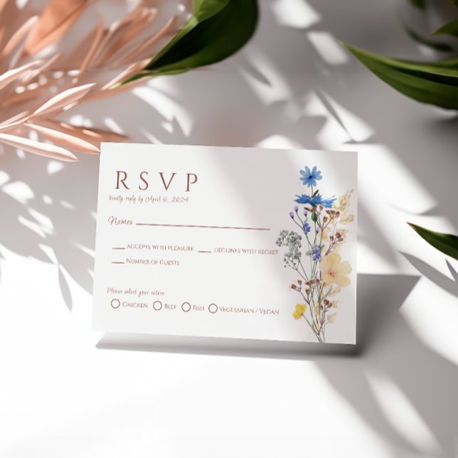 Wildblume Botanische Hochzeitskarte RSVP Karte (Von Creator hochgeladen)