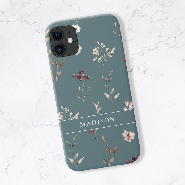 Wildblume Botanischer Blumenkohl Personalisiert Case-Mate iPhone Hülle (Von Creator hochgeladen)