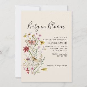 Wildblume Botanisches Baby im Blut Einladung