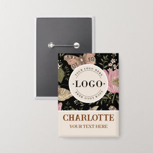 Wildblume Botanisches Geschäftslogo Button