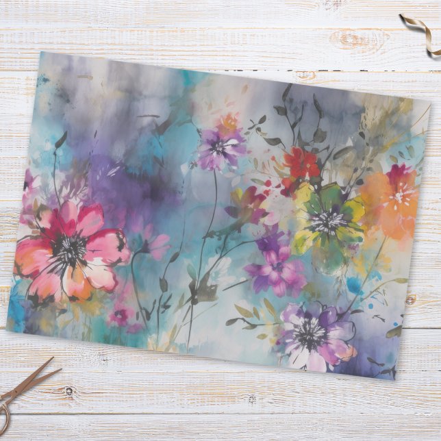Wildblume Botanisches Muster Seidenpapier (Von Creator hochgeladen)