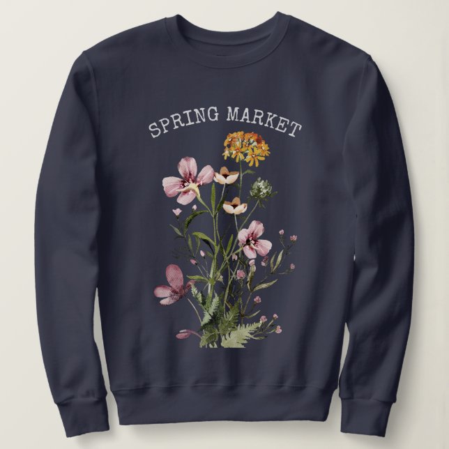Wildblume Bouquet #1 Frühjahrsmarkt Sweatshirt (Design vorne)