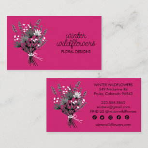 Wildblume Bouquet Elegantes Design Visitenkarte