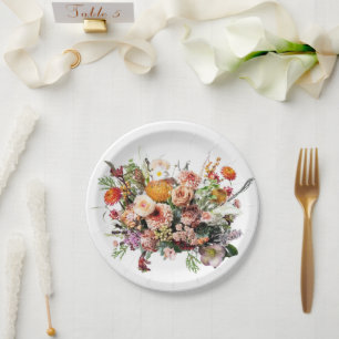Wildblume Bouquet Floral Pappteller