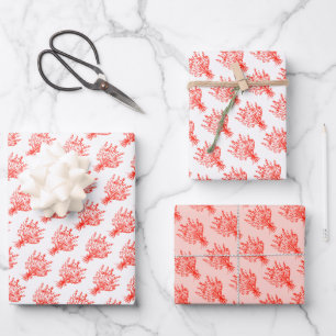 Wildblume Bouquet Floral Whimsisches Rosa Geschenkpapier Set