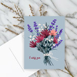 Wildblume Bouquet ich FEHLEN SIE Hübschen KUNST Postkarte<br><div class="desc">Passen Sie diese Karte an,  indem Sie den Text,  den Schriftart,  die Farben ändern und auf der Rückseite Ihren eigenen Text hinzufügen! Karo meinen Shop für mehr!</div>