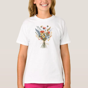 Wildblume Bouquet Illustration T - Shirt