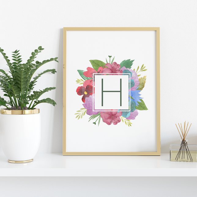 Wildblume Bouquet Monogram Poster (Von Creator hochgeladen)