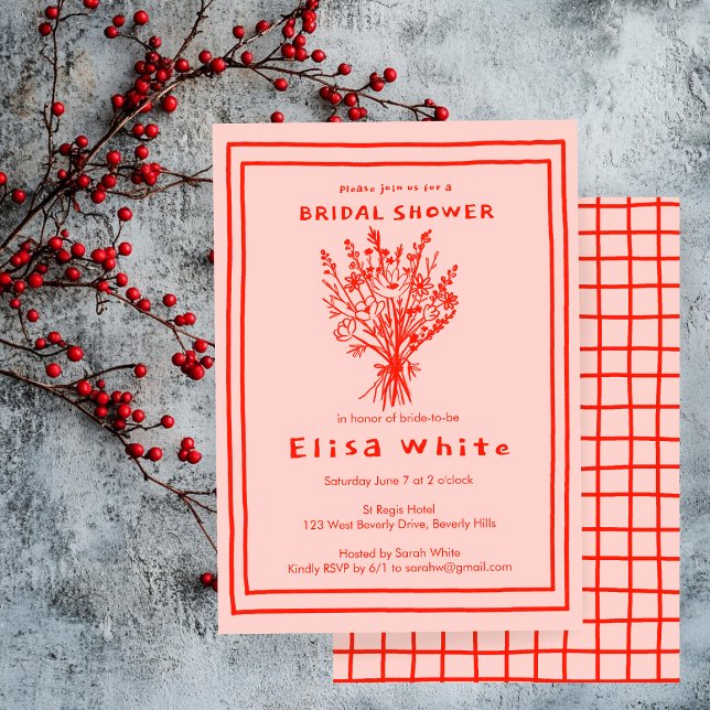 Wildblume Bouquet Rustic Whimsical Brautparty Einladung (Wildflower Bouquet Rustic Whimsical Bridal Shower Invitation
)