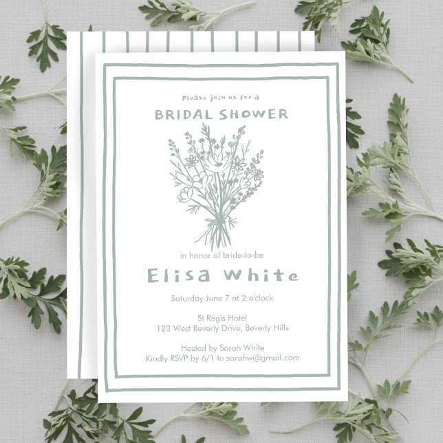 Wildblume Bouquet Rustic Whimsical Brautparty Einladung (Wildflower Bouquet Rustic Whimsical Bridal Shower Invitation
)