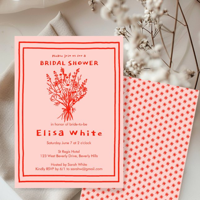 Wildblume Bouquet Rustic Whimsical Brautparty Einladung (Wildflower Bouquet Rustic Whimsical Bridal Shower Invitation
)