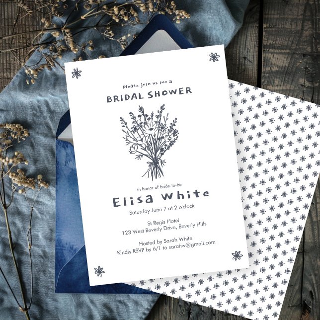 Wildblume Bouquet Rustic Whimsical Brautparty Einladung (Wildflower Bouquet Rustic Whimsical Bridal Shower Invitation
)