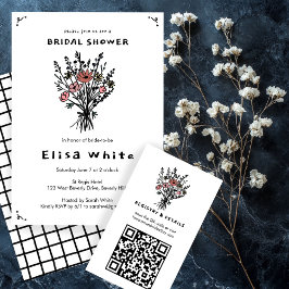 Wildblume Bouquet Rustic Whimsical Brautparty Einladung