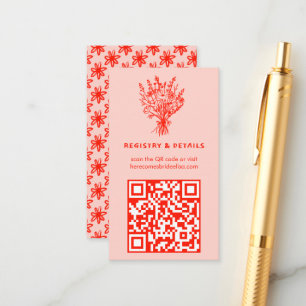 Wildblume Bouquet Rustic Whimsical QR Code Bridal Begleitkarte