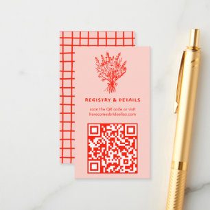 Wildblume Bouquet Rustic Whimsical QR Code Bridal Begleitkarte