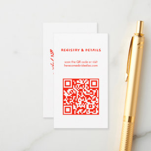 Wildblume Bouquet Rustic Whimsical QR Code Bridal Begleitkarte