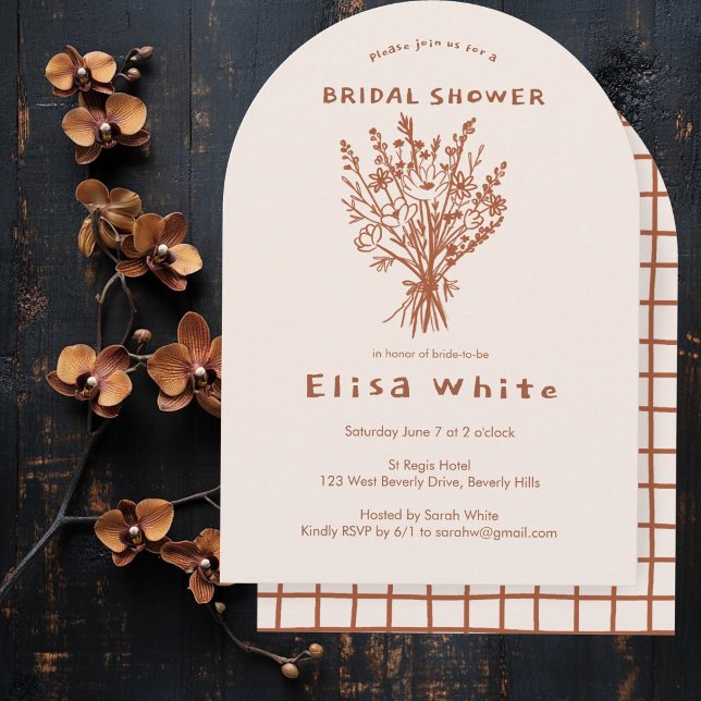 Wildblume Bouquet Rustikale Arch Whimsical Dusche Einladung (Wildflower Bouquet Rustic Arch Whimsical Shower Invitation
)