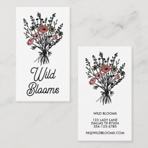 Wildblume Bouquet Rustikale Minimal einfache Blüte Visitenkarte
