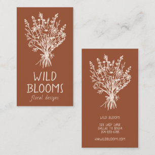 Wildblume Bouquet Rustikale Minimal einfache Blüte Visitenkarte