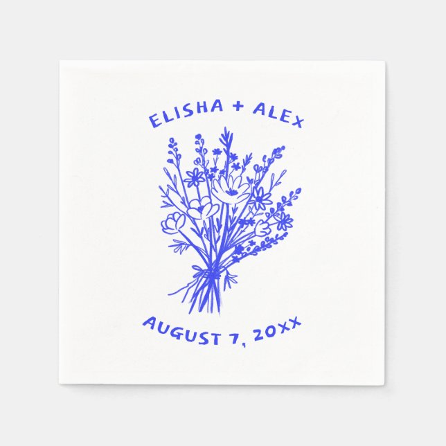 Wildblume Bouquet Rustikale Whimsical Wedding Bloo Serviette (Vorderseite)