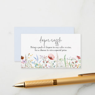 Wildblume Boy Baby Duschdusche Windeln Raffel Begleitkarte