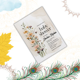 Wildblume Boy Baby Dusche Einladung