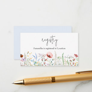 Wildblume Boy Baby Showregister Begleitkarte
