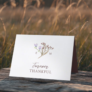 Wildblume braune Hochzeit im Herbst Foto QR-Code L Dankeskarte