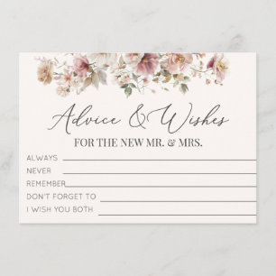 Wildblume Brautparty Beratung und Wünsche Begleitkarte