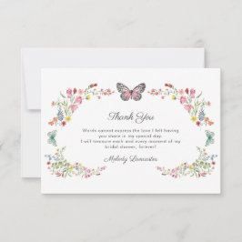 Wildblume-Brautparty Dankeskarte