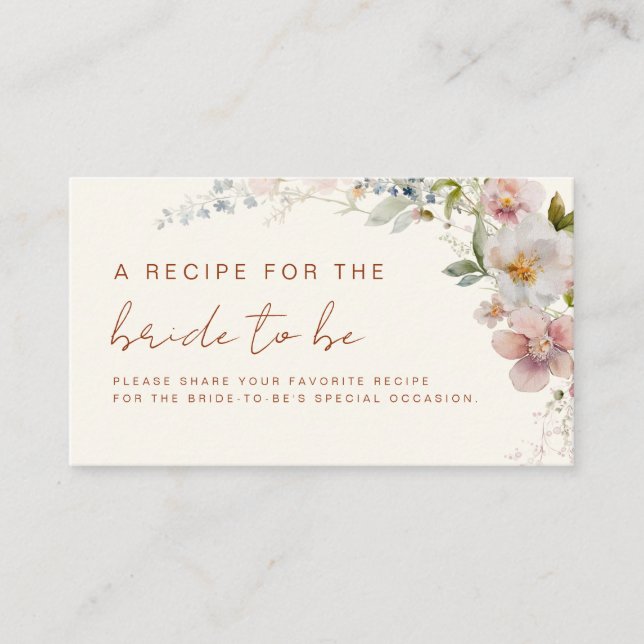 Wildblume Brautparty Gartenparadies Begleitkarte (Vorderseite)