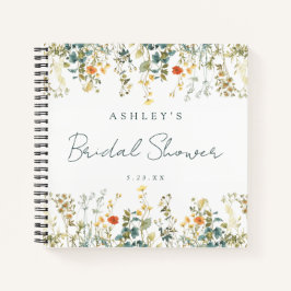 Wildblume Brautparty Gästebuch Notizbuch