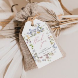 Wildblume Brautparty Gefallen Tag Danke Pink Geschenkanhänger