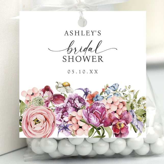 Wildblume Brautparty Geschenkanhänger (Jewel Tone Wildflower Bridal Shower Favor Tags by Painted Paperie
)