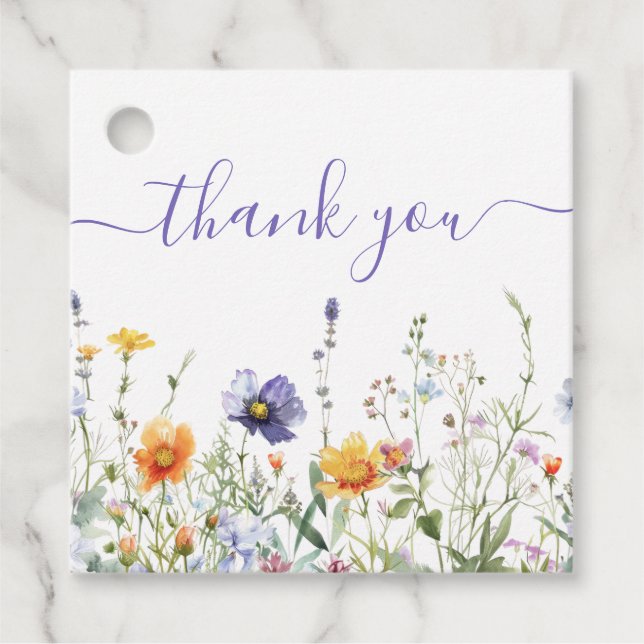 Wildblume Brautparty Geschenkanhänger (Vorderseite)