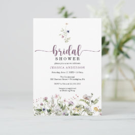 Wildblume Brautparty Minimale Einladungskarte Einladung