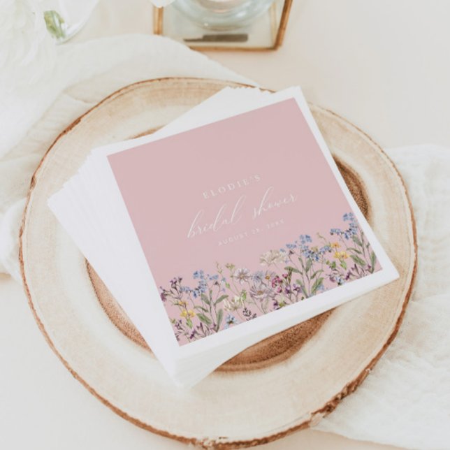 Wildblume Brautparty Paper Napkins Blumenrosa Serviette (Von Creator hochgeladen)