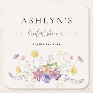 Wildblume Brautparty Papier Untersetzer