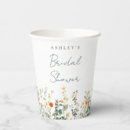 Wildblume Brautparty Pappbecher